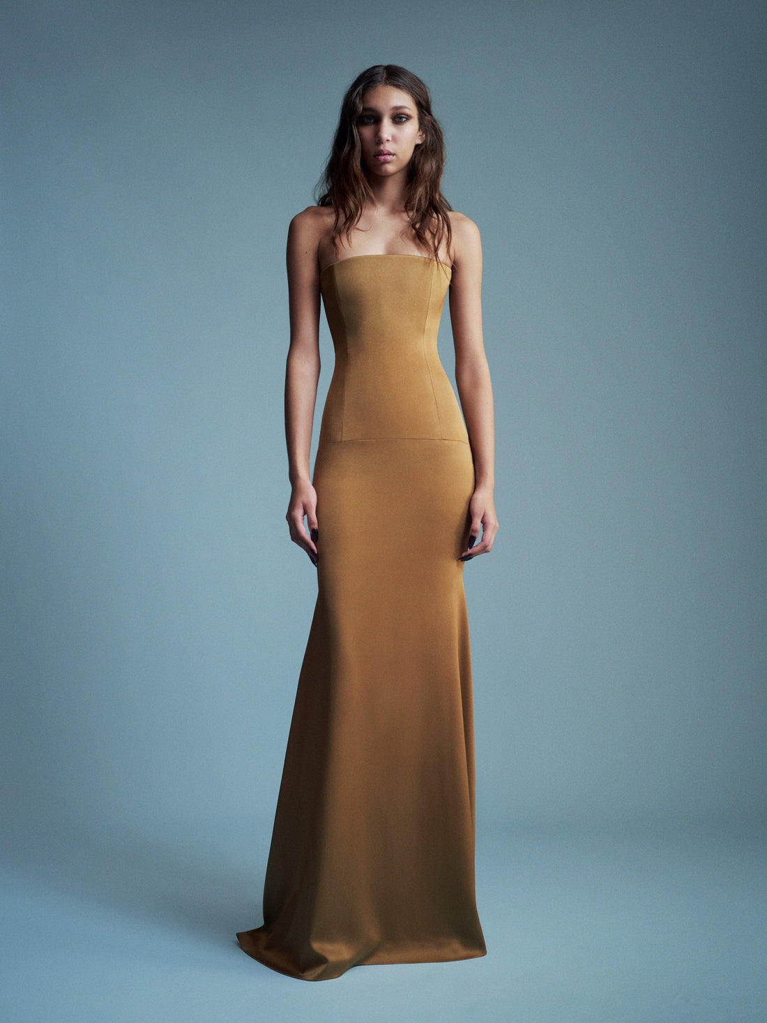 Alex Perry Resort 2027 Look 41 — Strapless Longline Gown in Satin Crepe