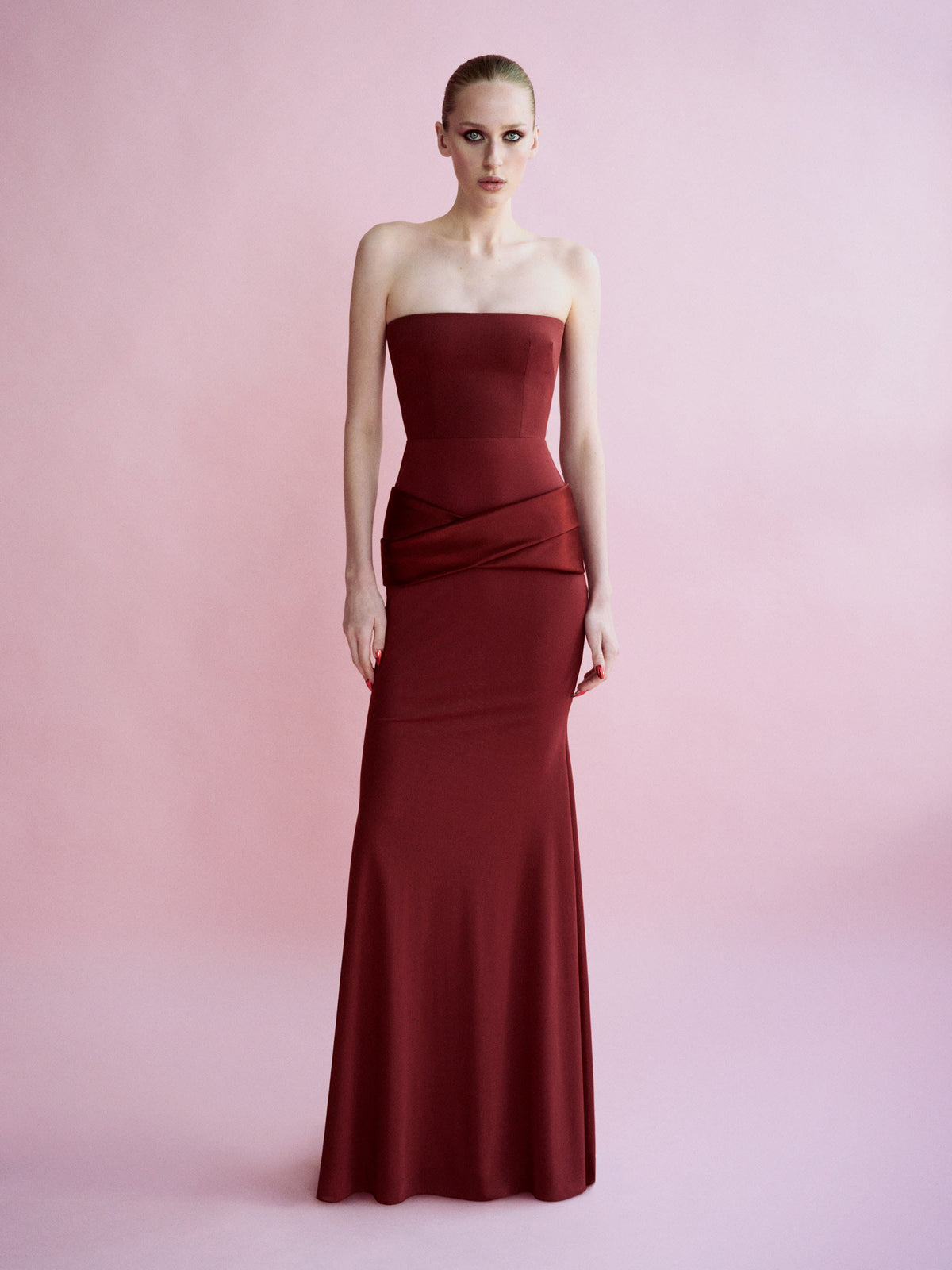 Alex Perry Spring Summer 2026 Look 13 - Strapless Gown in Stretch Mesh