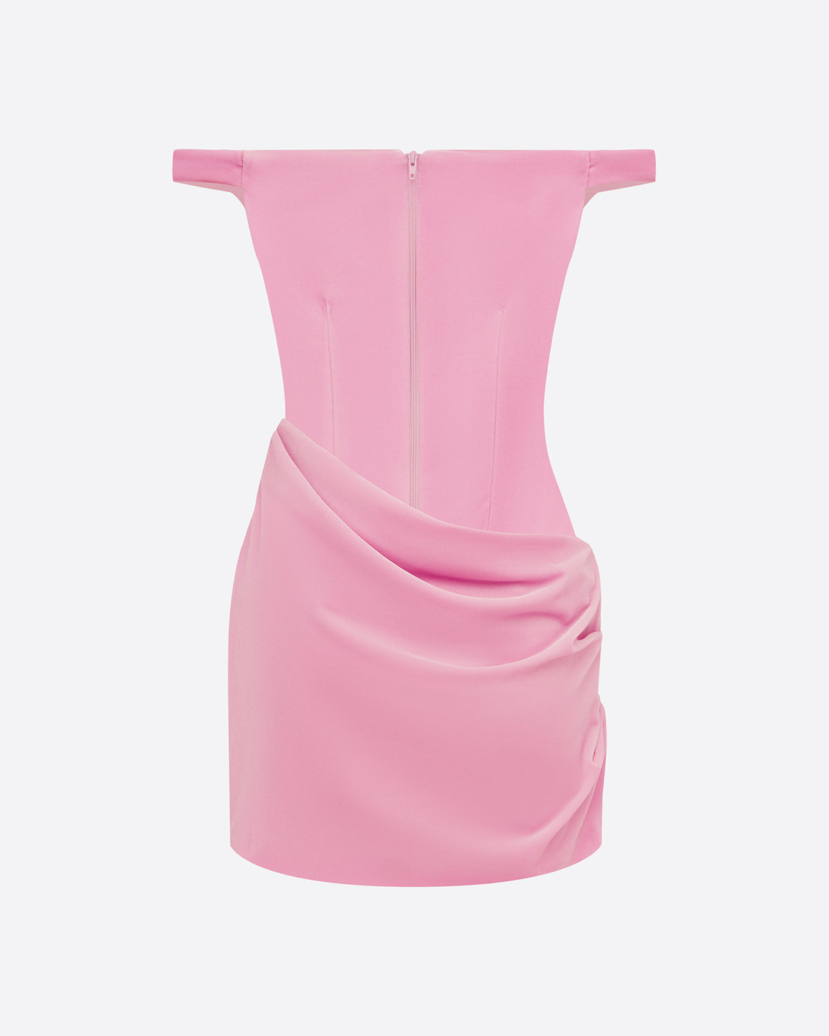 Off Shoulder Drape Mini Dress in Velvet
