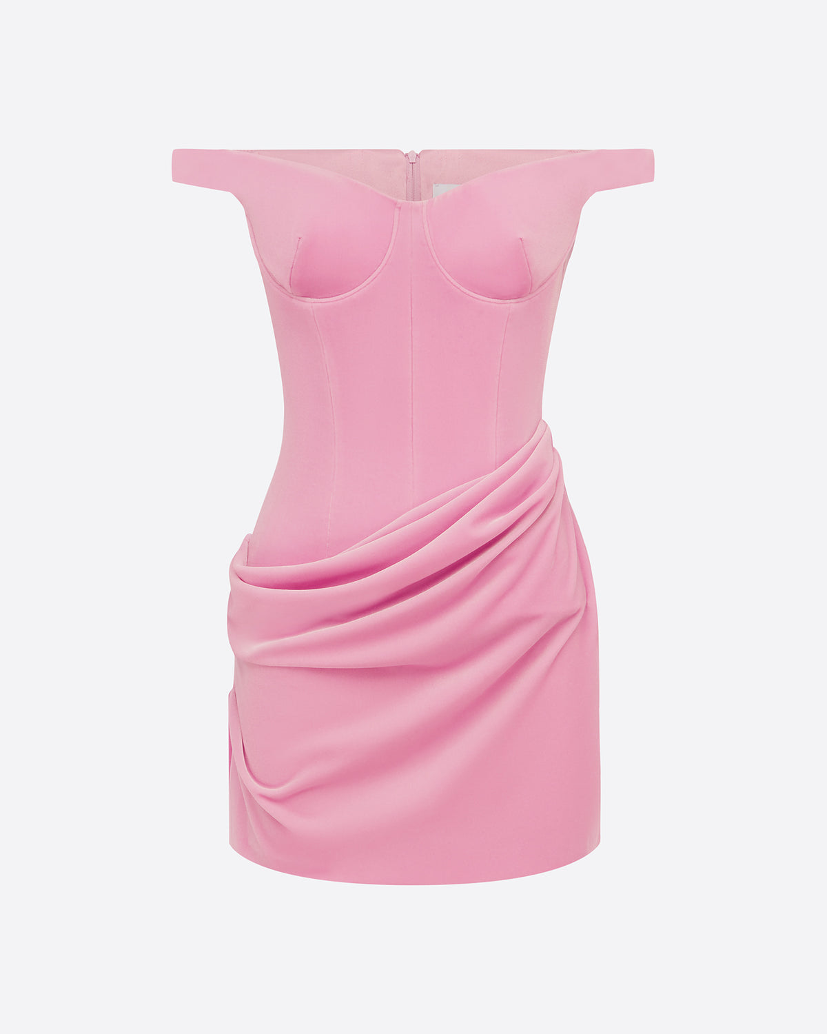 Off Shoulder Drape Mini Dress in Velvet