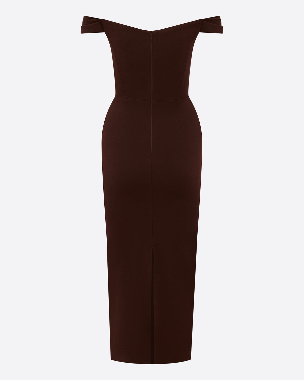 Off Shoulder Dress in Stretch Crepe