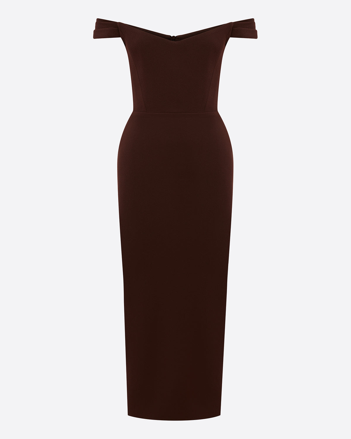 Off Shoulder Dress in Stretch Crepe