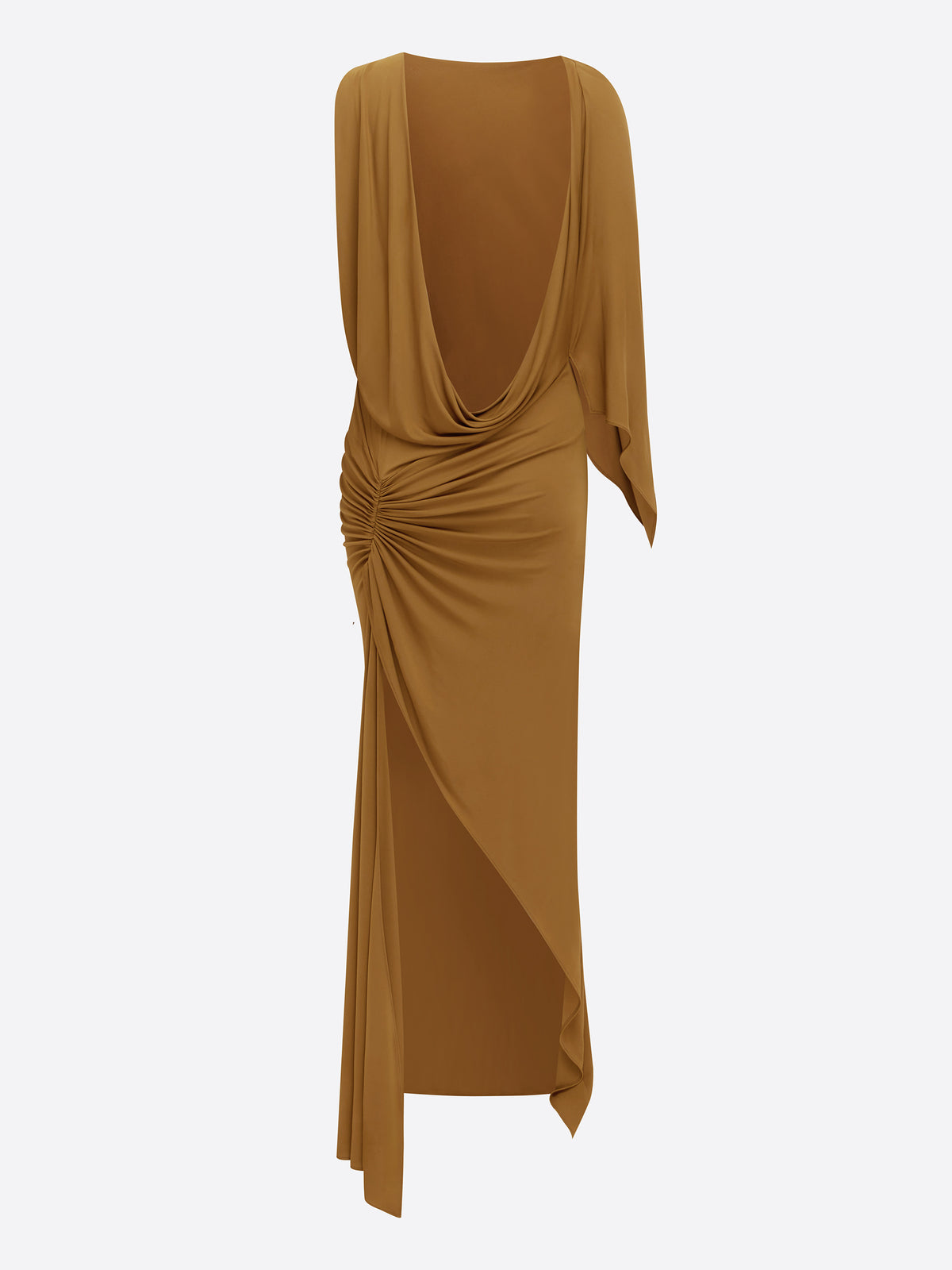 One Shoulder Cape Gown in Dry Jersey - d1861re27-one-shoulder-cape-gown-in-dry-jersey-bronze-12.jpg