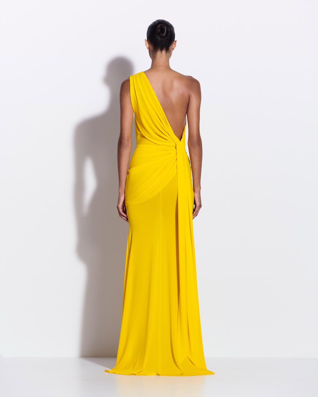 One Shoulder Drape Gown in Crepe Jersey