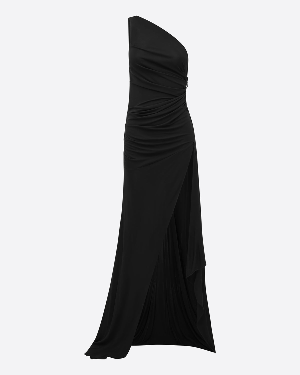 One Shoulder Drape Gown in Dry Jersey