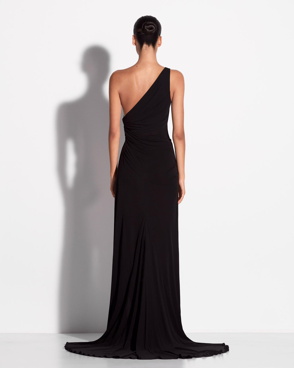 One Shoulder Drape Gown in Jersey