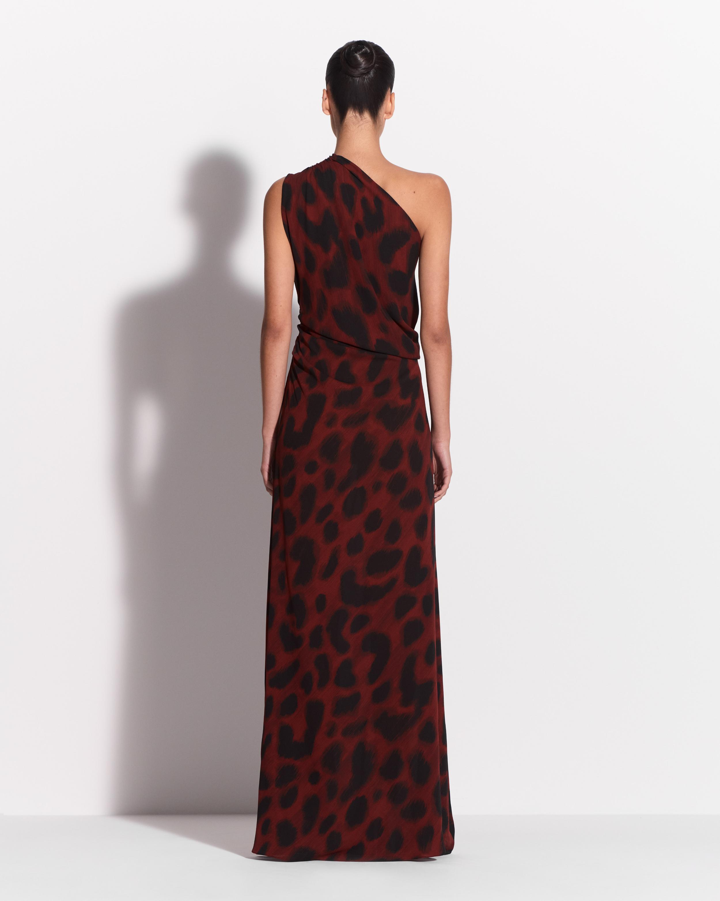 One Shoulder Drape Gown in Silk Georgette