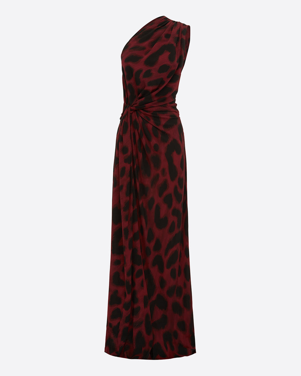 One Shoulder Drape Gown in Silk Georgette