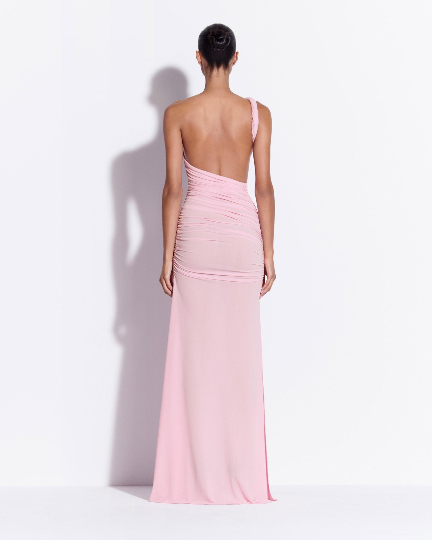 One Shoulder Gown in Crepe Jersey