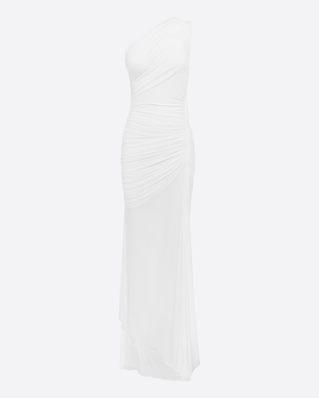 One Shoulder Ruched Gown in Jersey