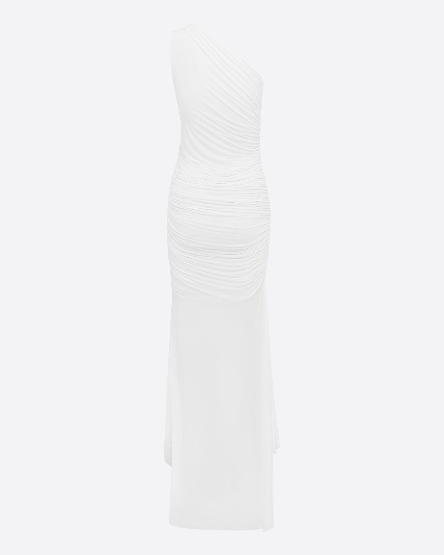 One Shoulder Ruched Gown in Jersey