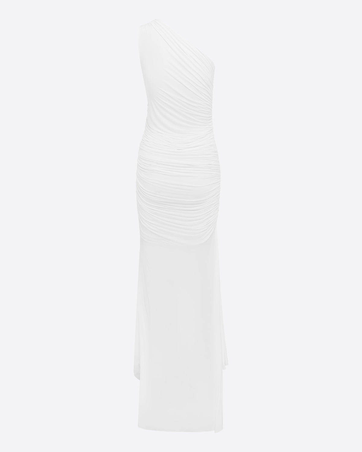 One Shoulder Ruched Gown in Jersey