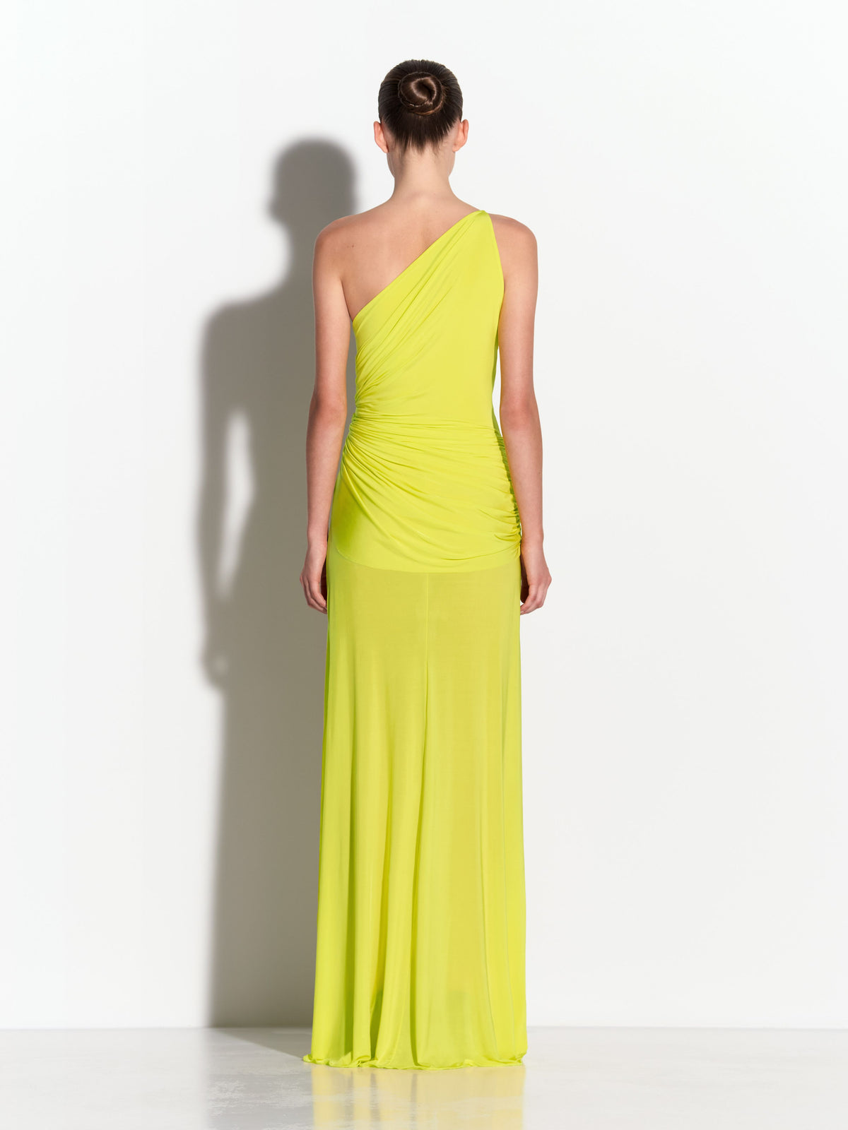 One Shoulder Twist Gown in Fine Jersey