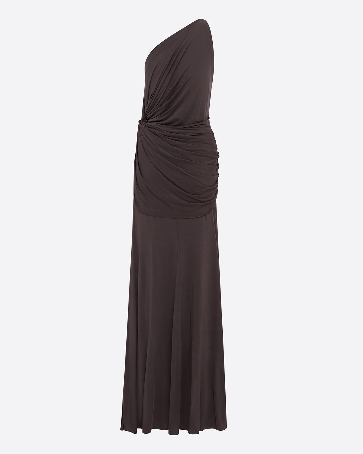 One Shoulder Twist Gown in Jersey
