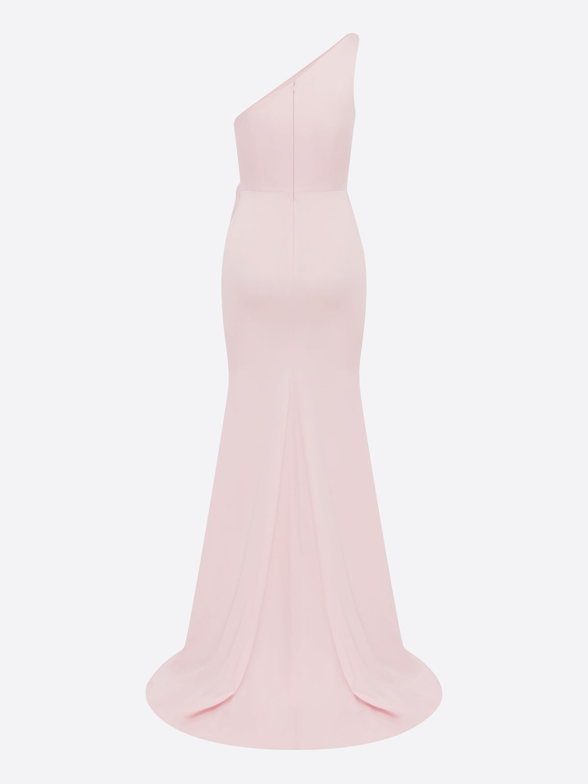 One Shoulder Twist Gown in Satin Crepe