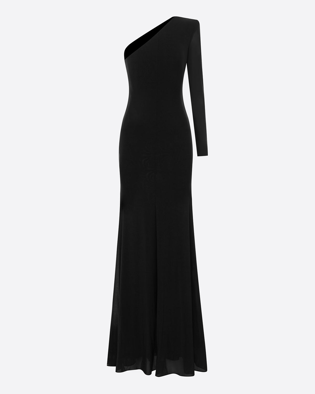One Sleeve Gown in Stretch Mesh