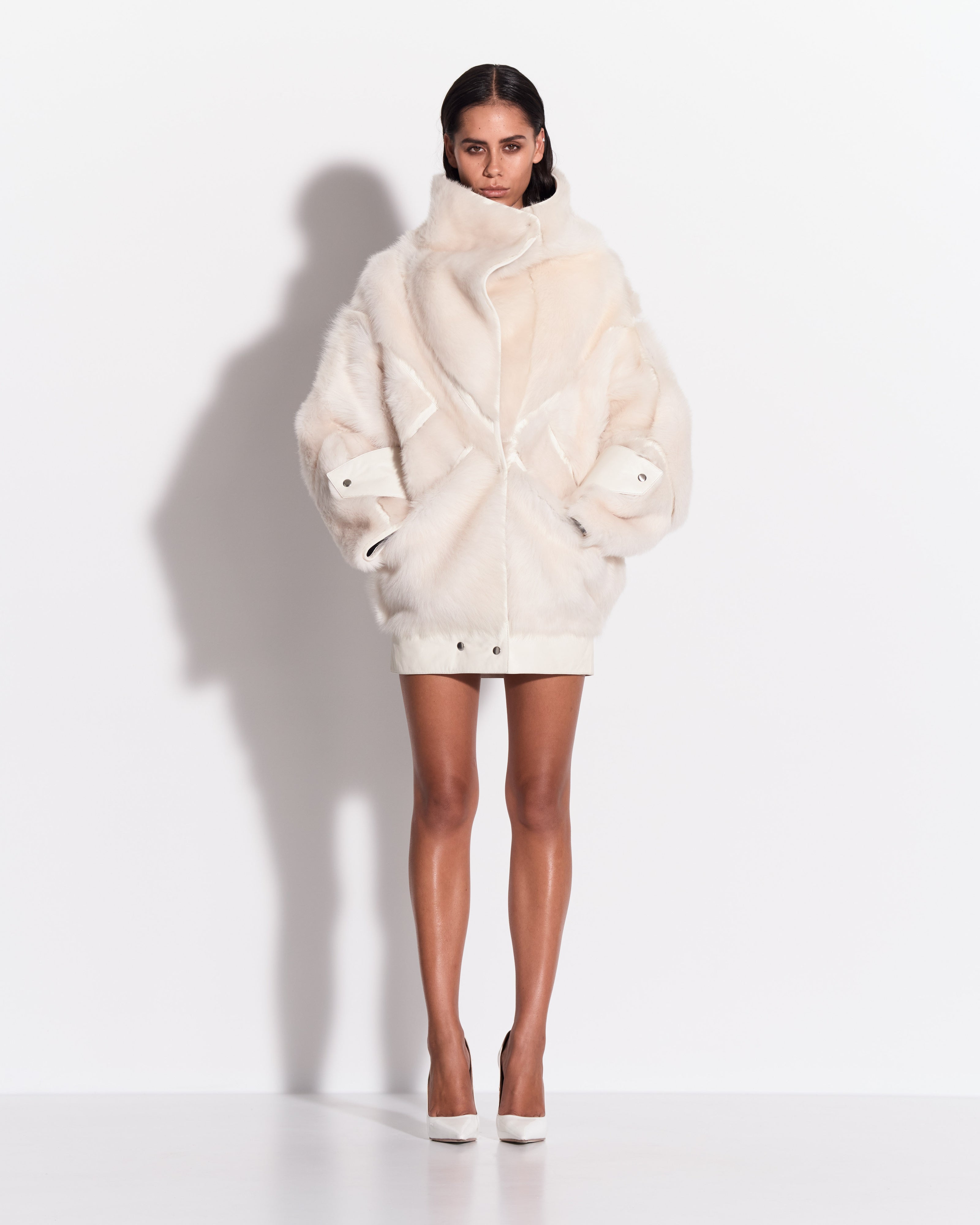 Oversize Biker Jacket in Shearling