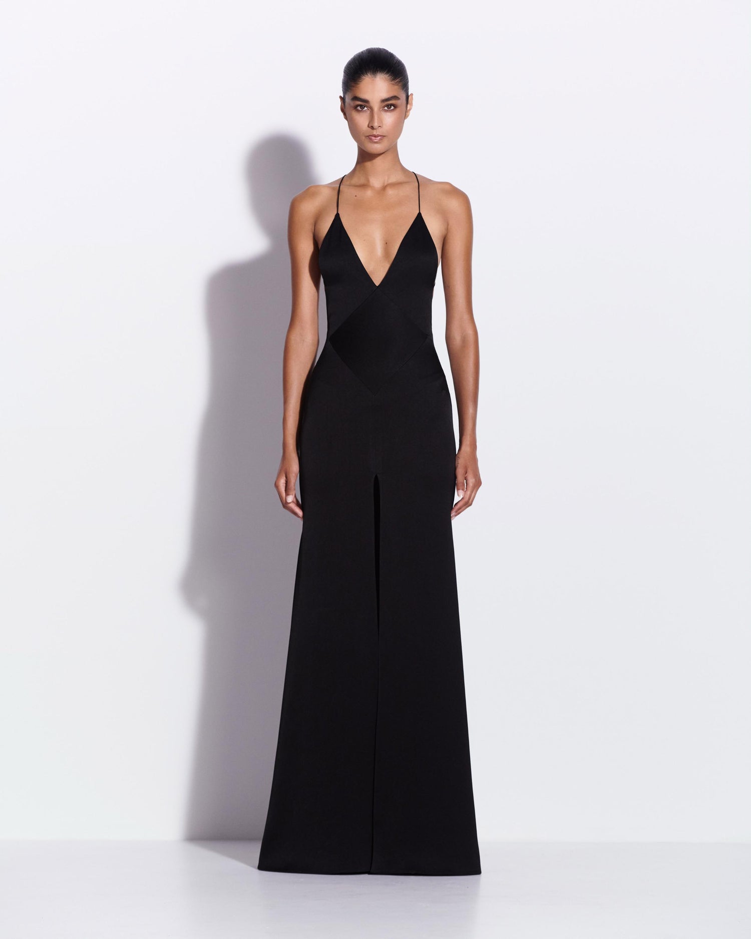 alex perry dresses black Panelled Bikini Gown in Satin Crepe