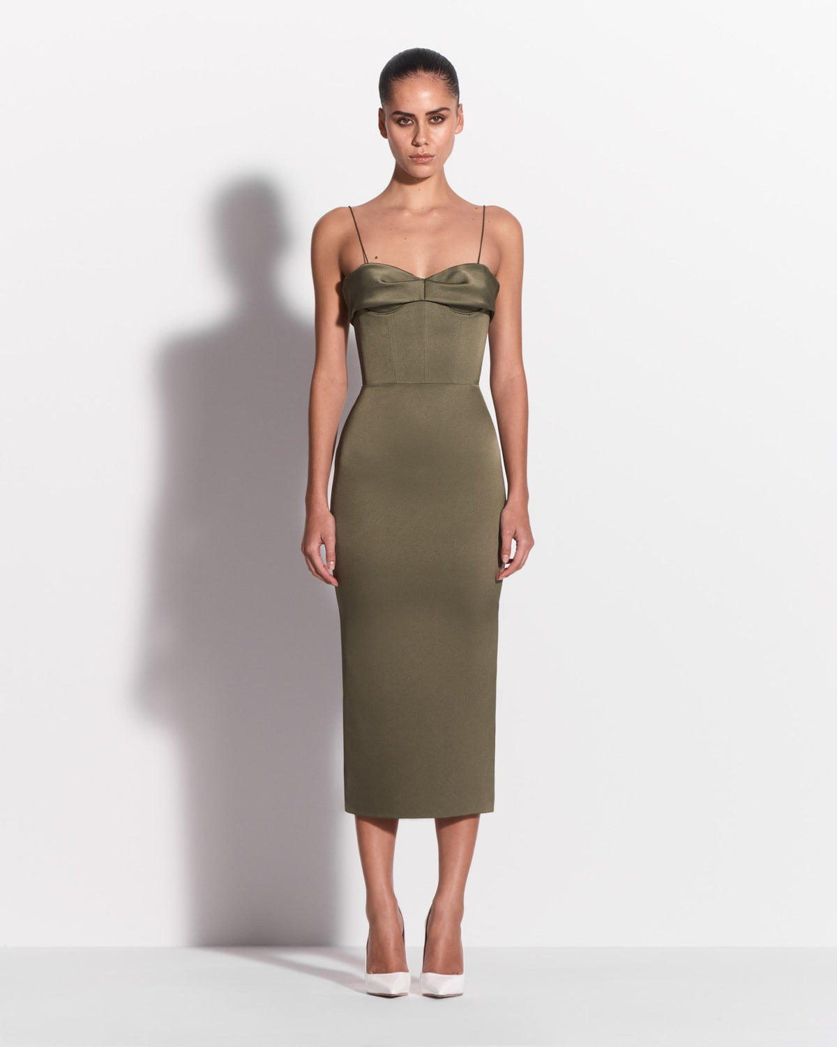 Pinch Dress in Satin Crepe