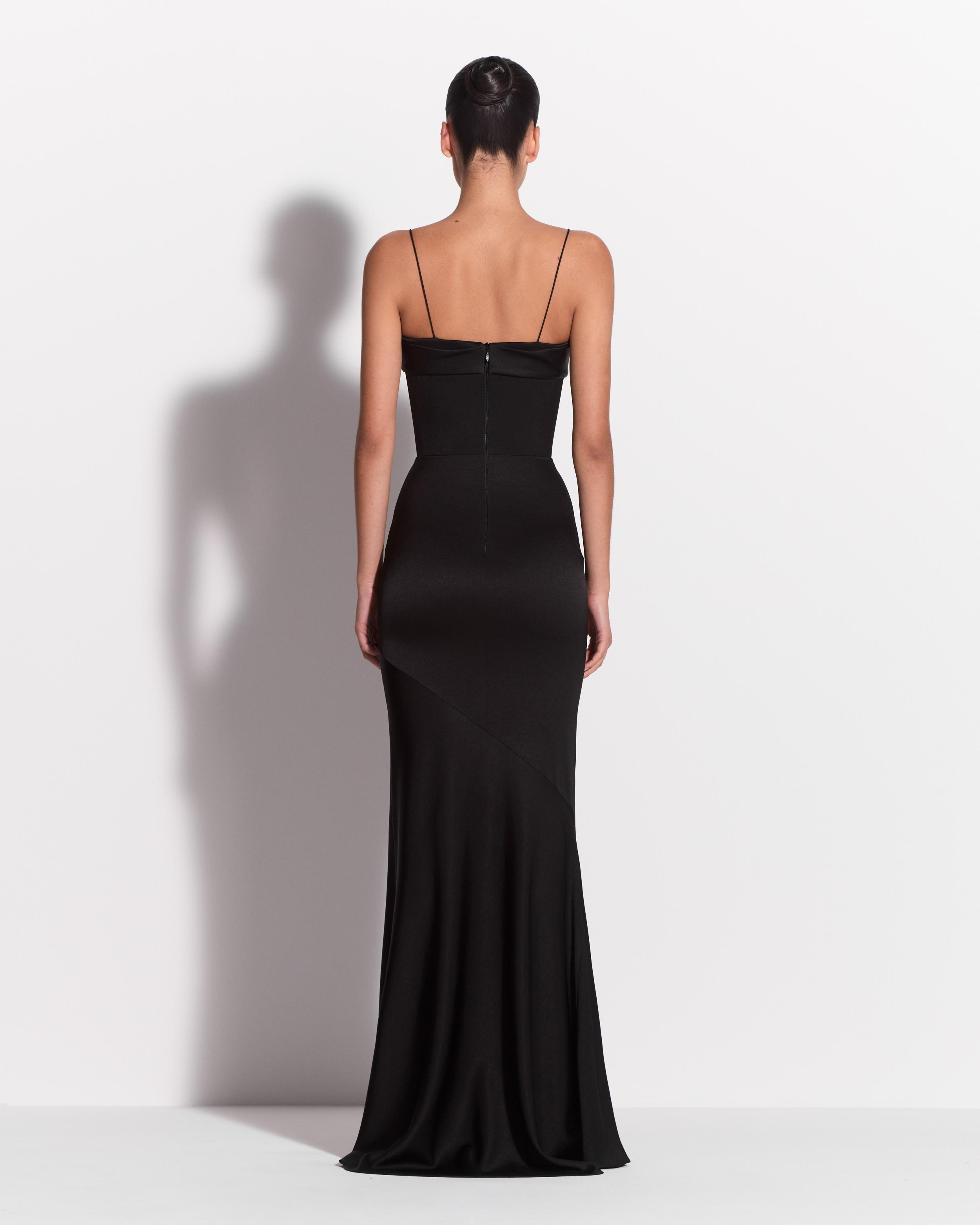 Pinch Gown in Satin Crepe