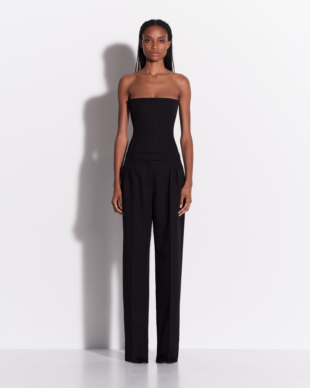 Pleated Trouser in Wool Suiting