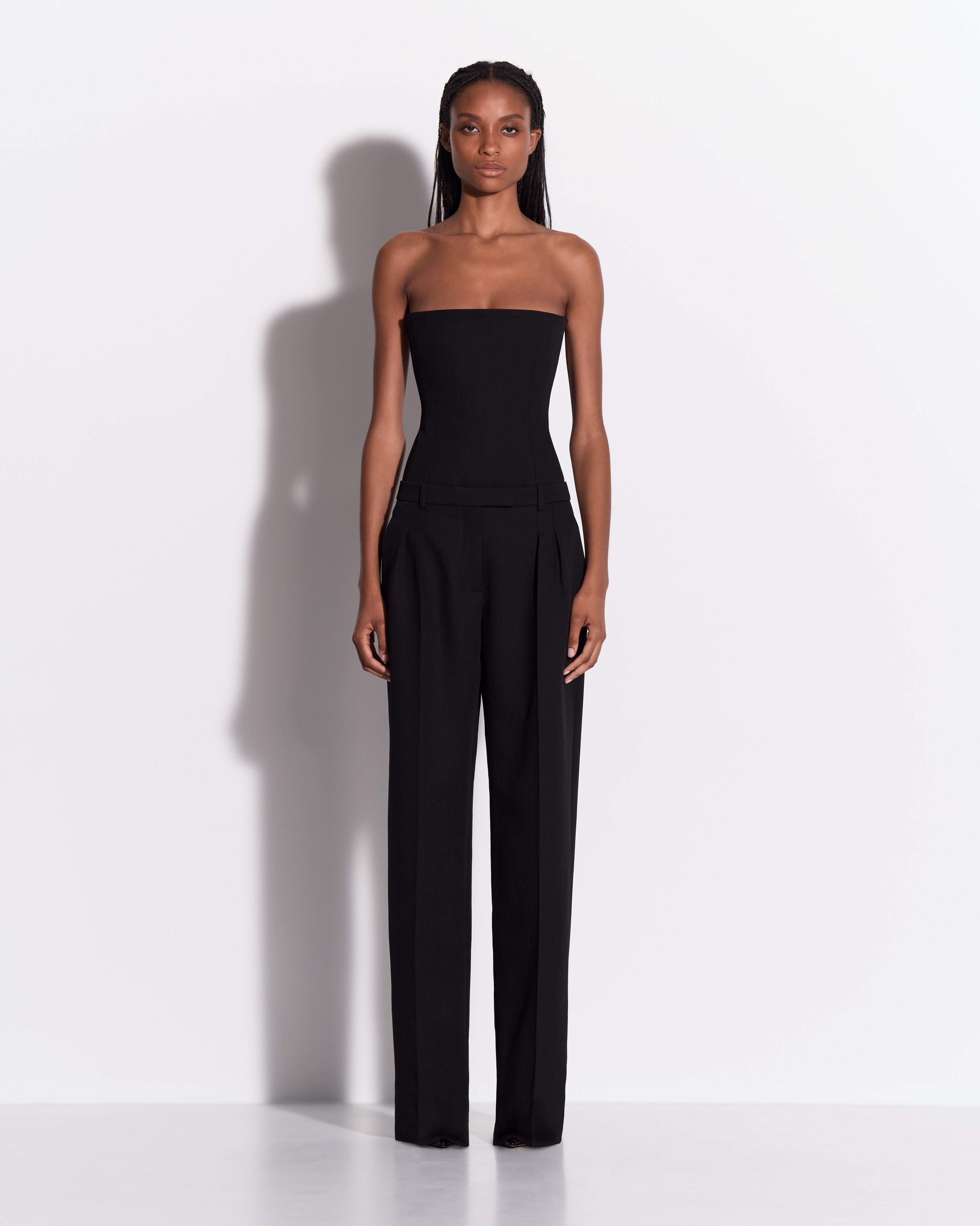 Pleated Trouser in Wool Suiting