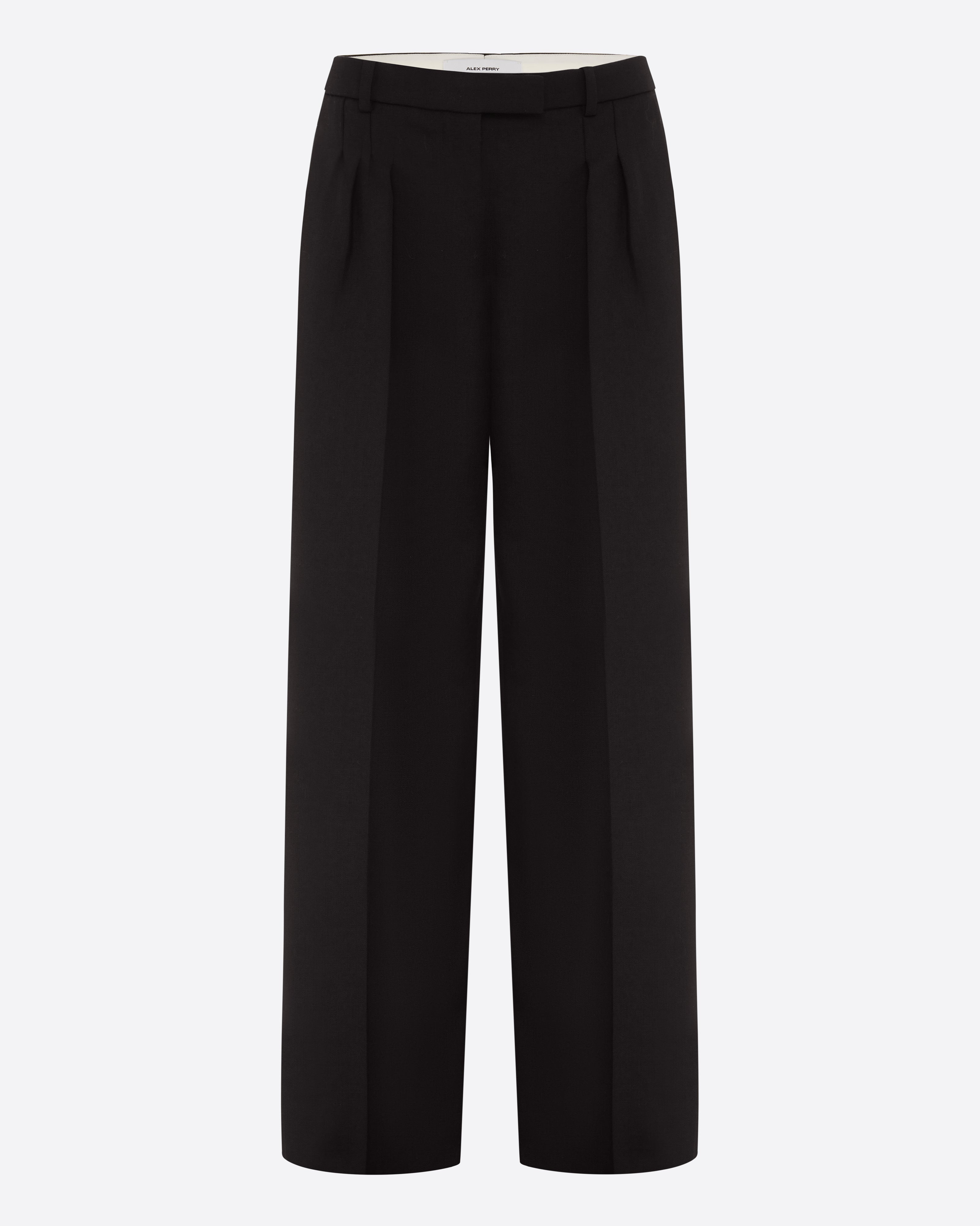Pleated Trouser in Wool Suiting
