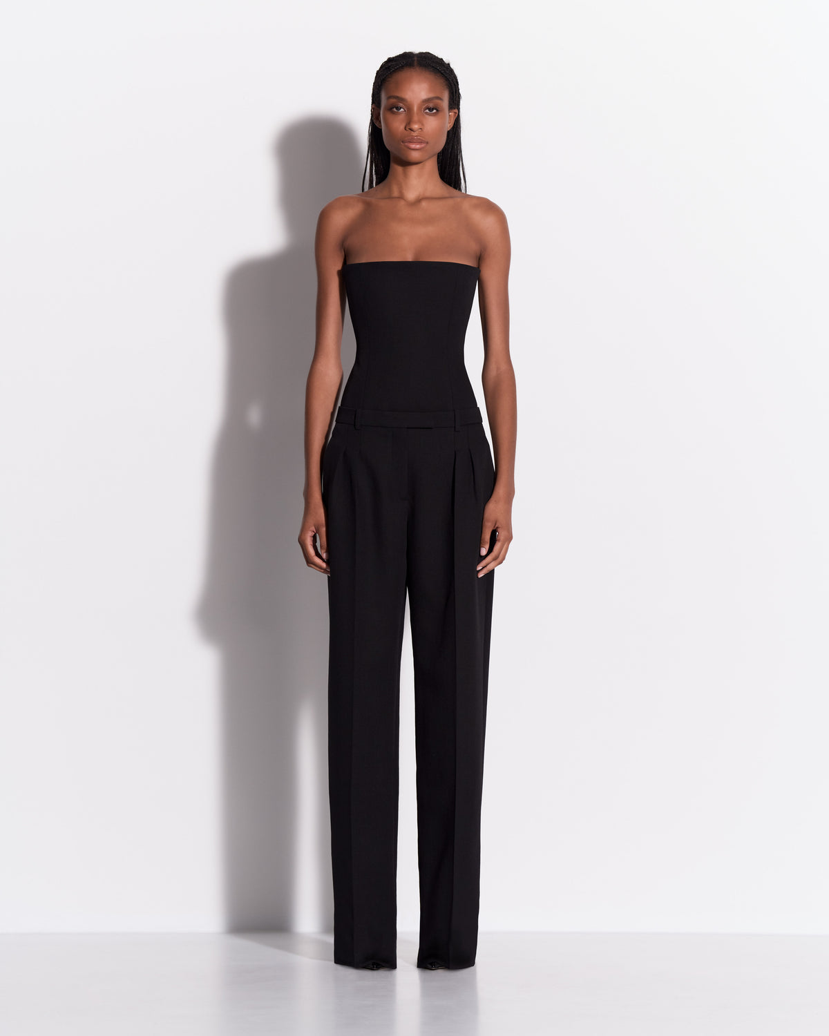 Pleated Trouser in Wool Suiting