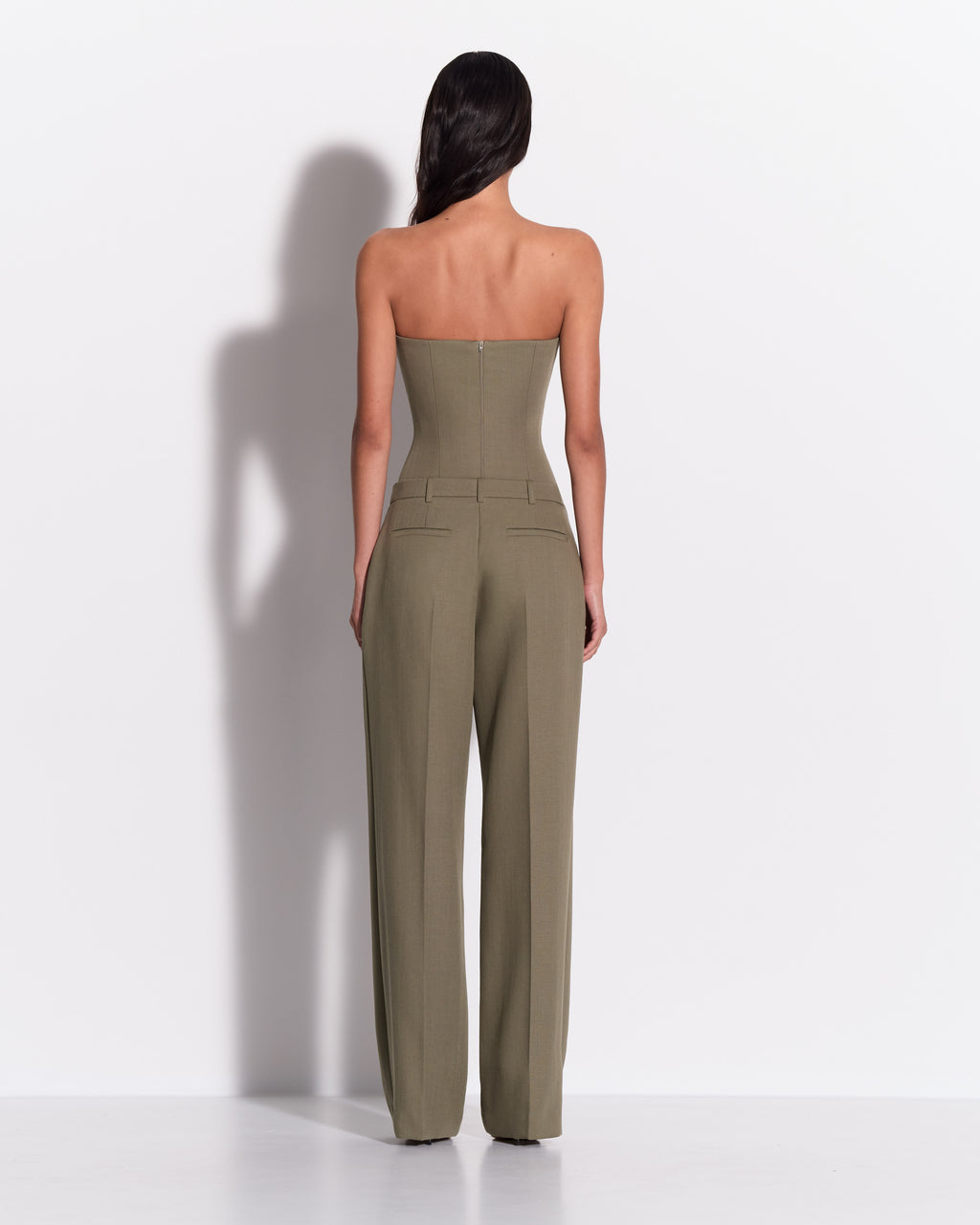 Pleated Trouser in Wool Suiting