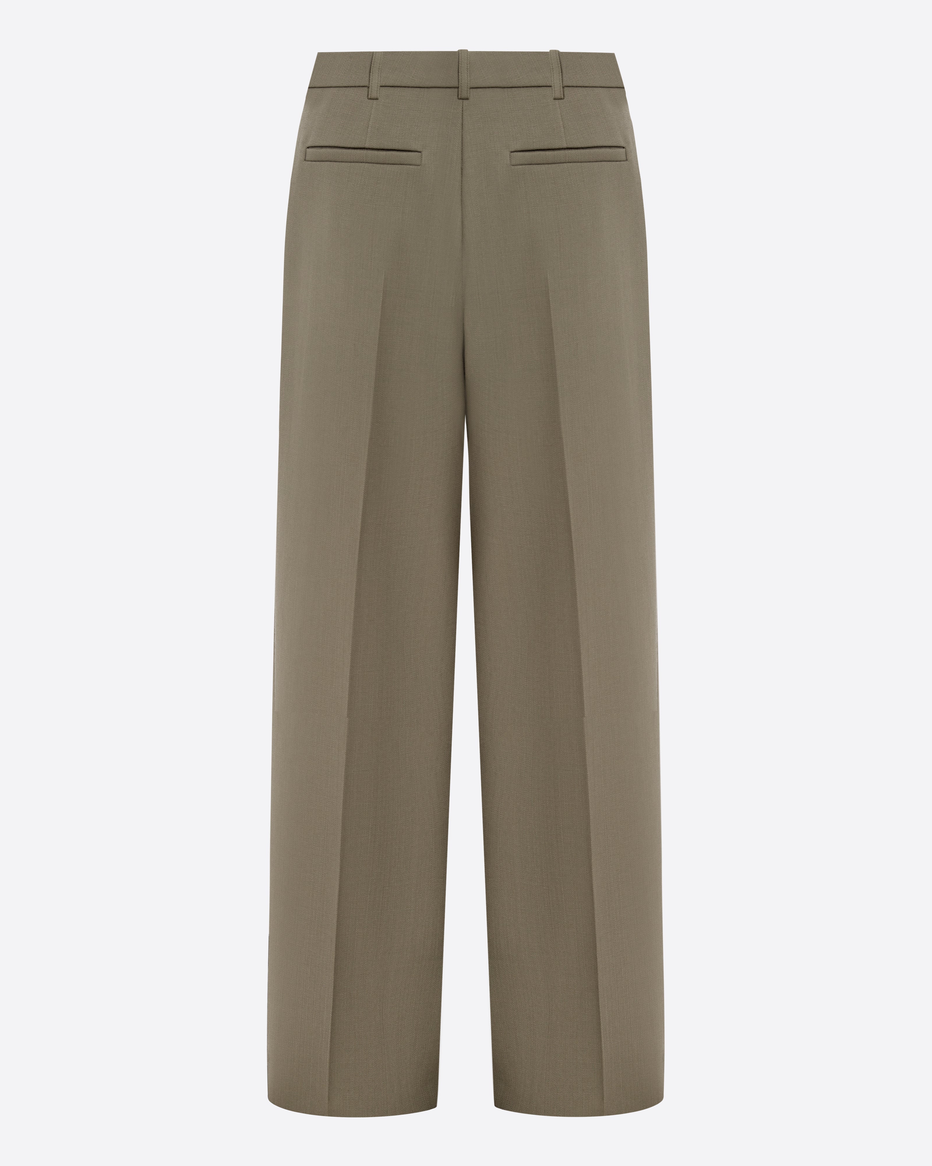Pleated Trouser in Wool Suiting