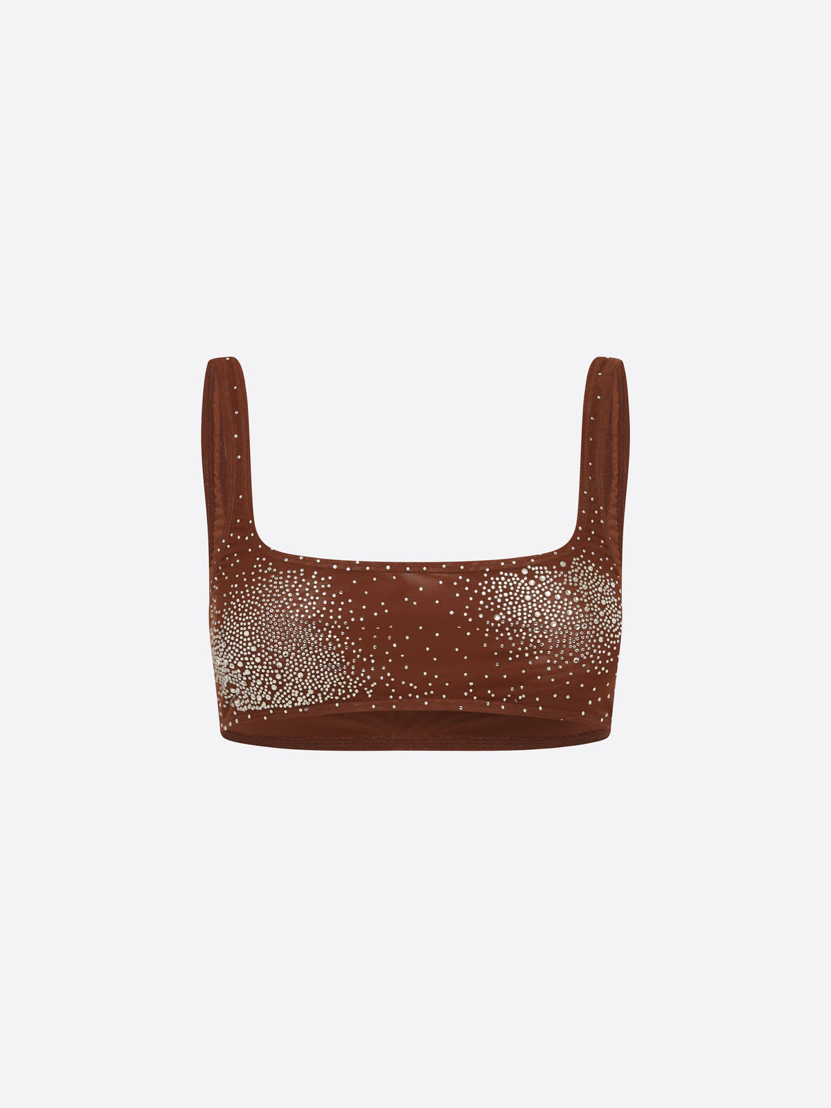 Portrait Crop Top in Crystal Mesh