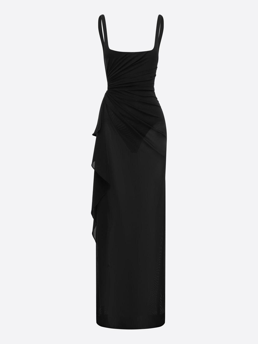 Portrait Drape Gown in Stretch Mesh