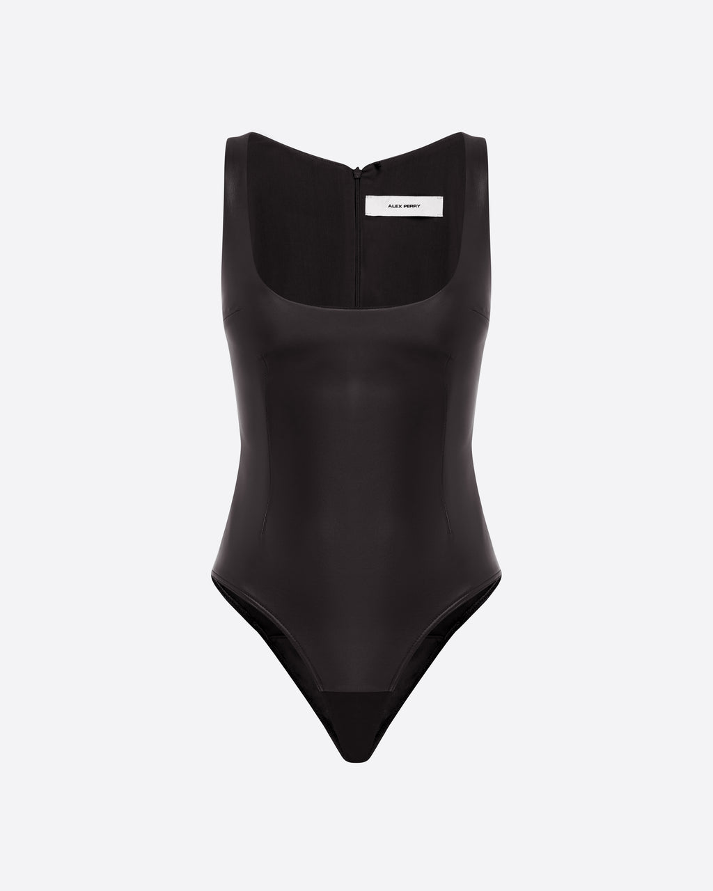 Scoop Singlet Bodysuit in Leather