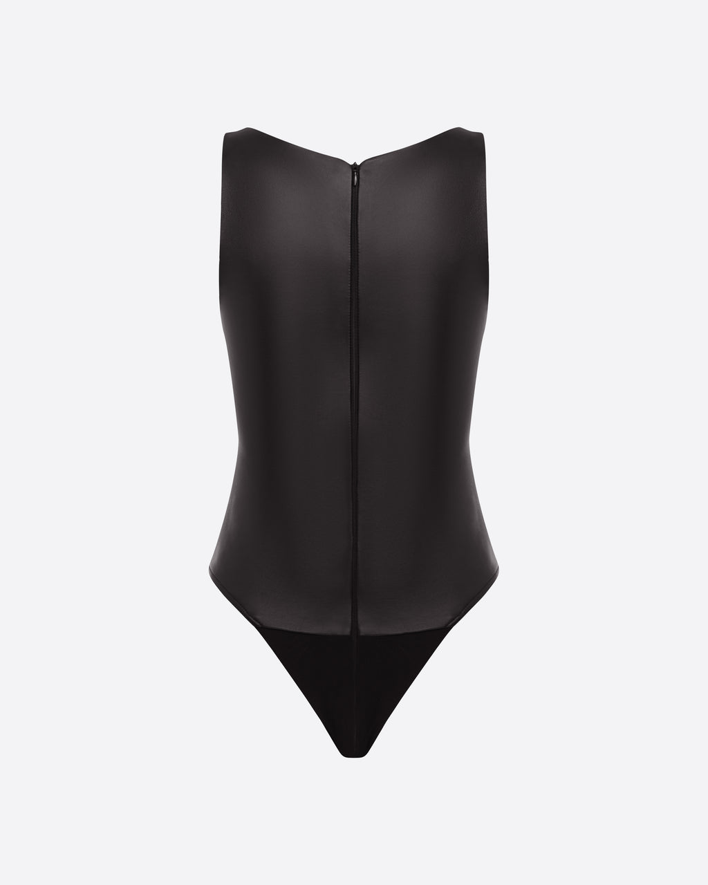 Scoop Singlet Bodysuit in Leather