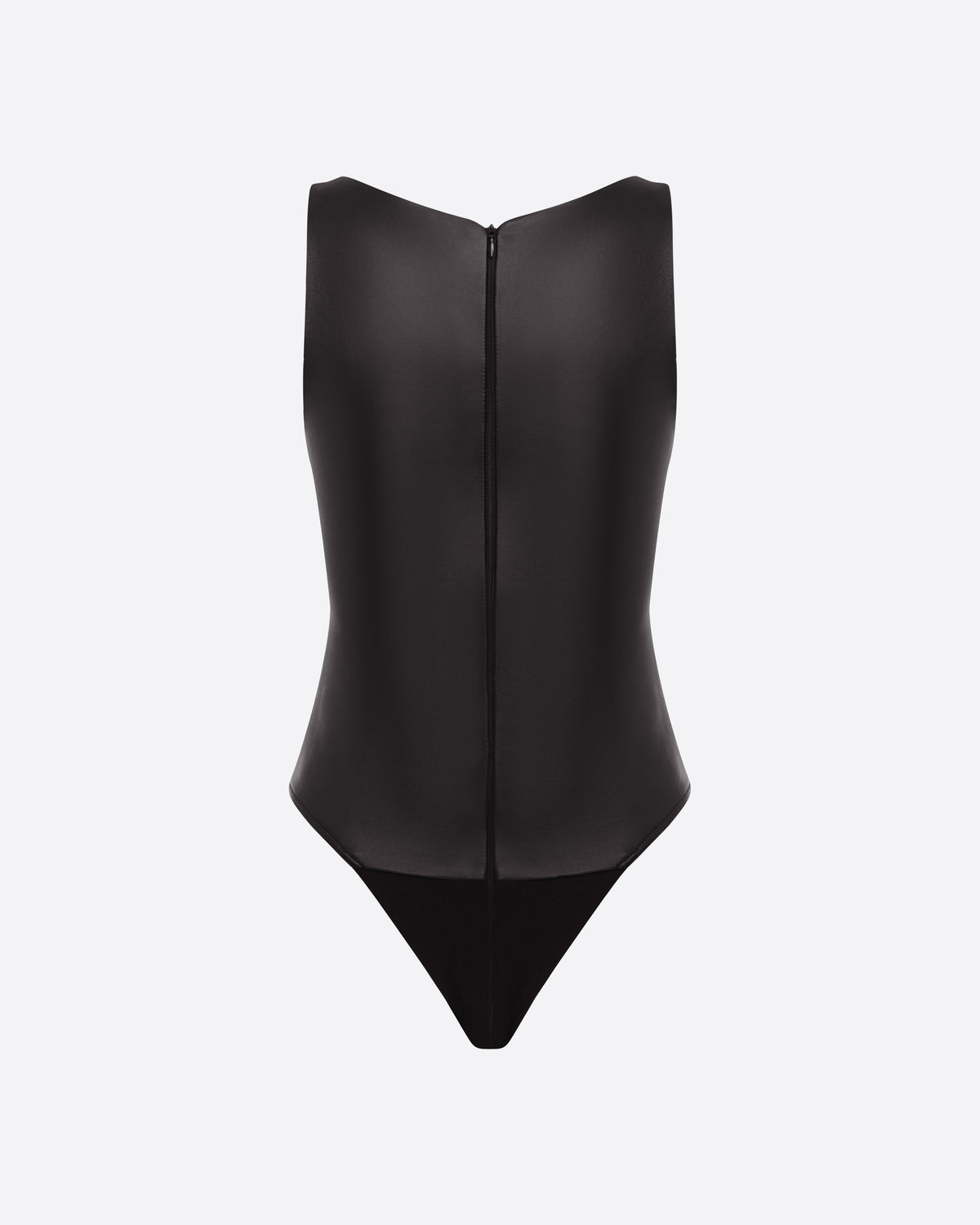 Scoop Singlet Bodysuit in Leather