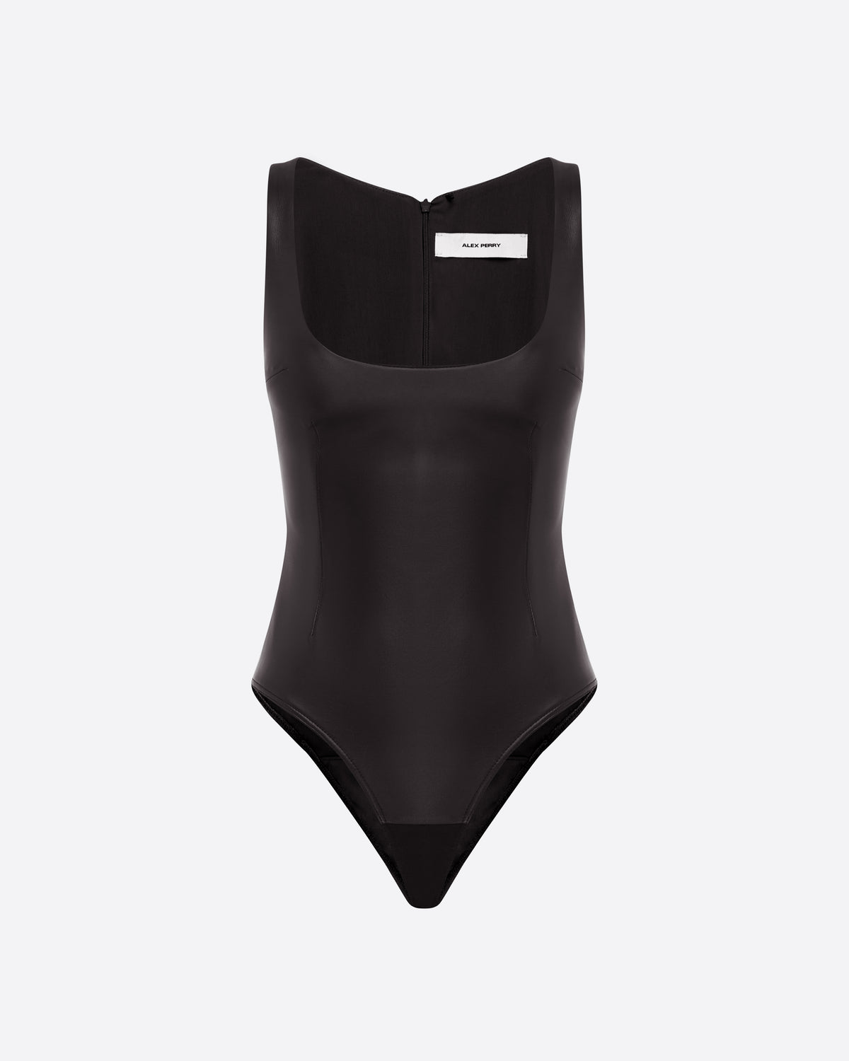 Scoop Singlet Bodysuit in Leather