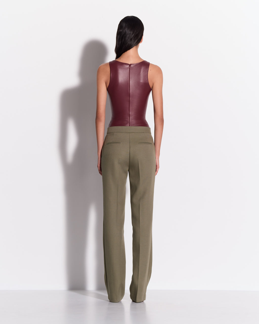 Scoop Singlet Bodysuit in Leather