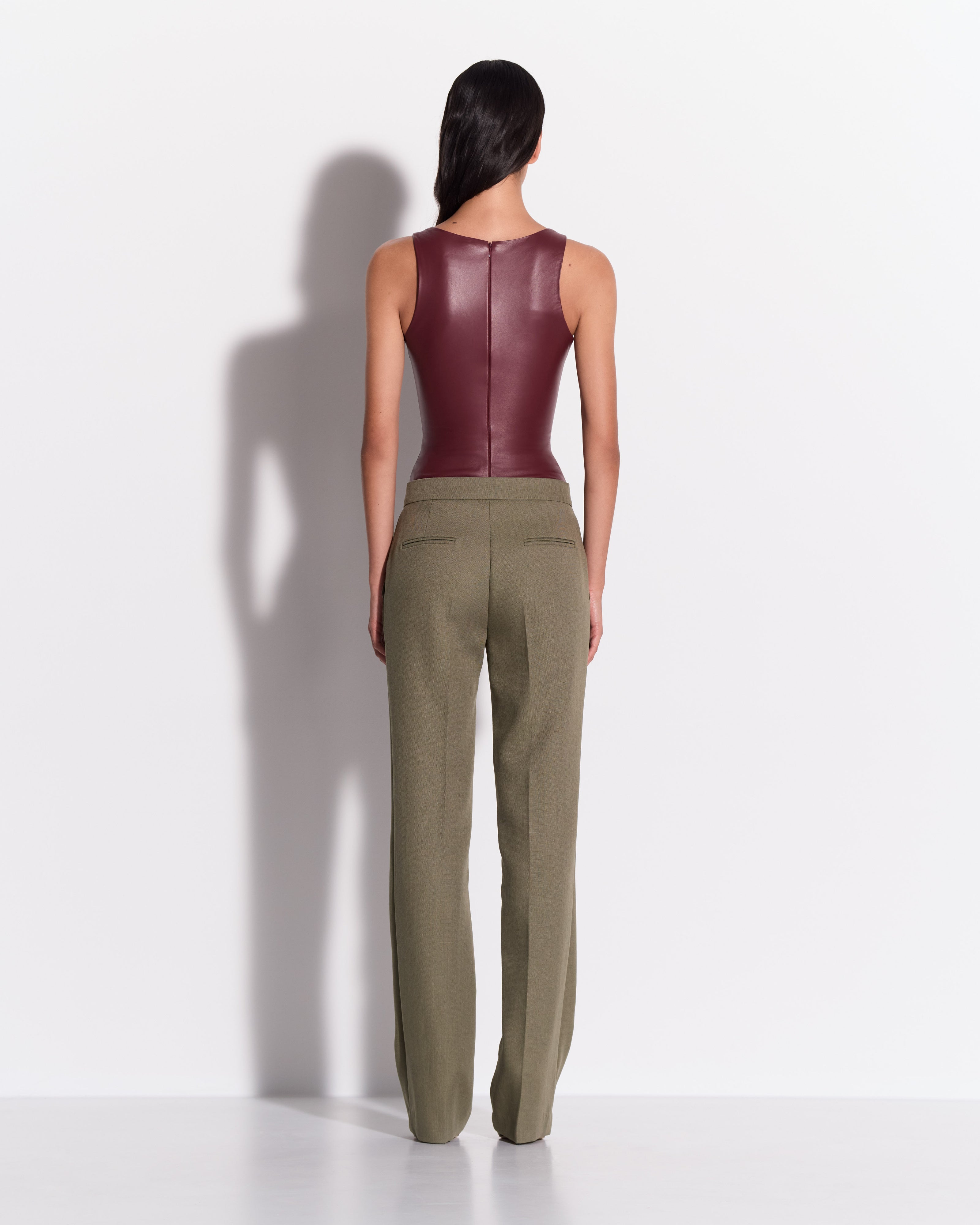 Scoop Singlet Bodysuit in Leather