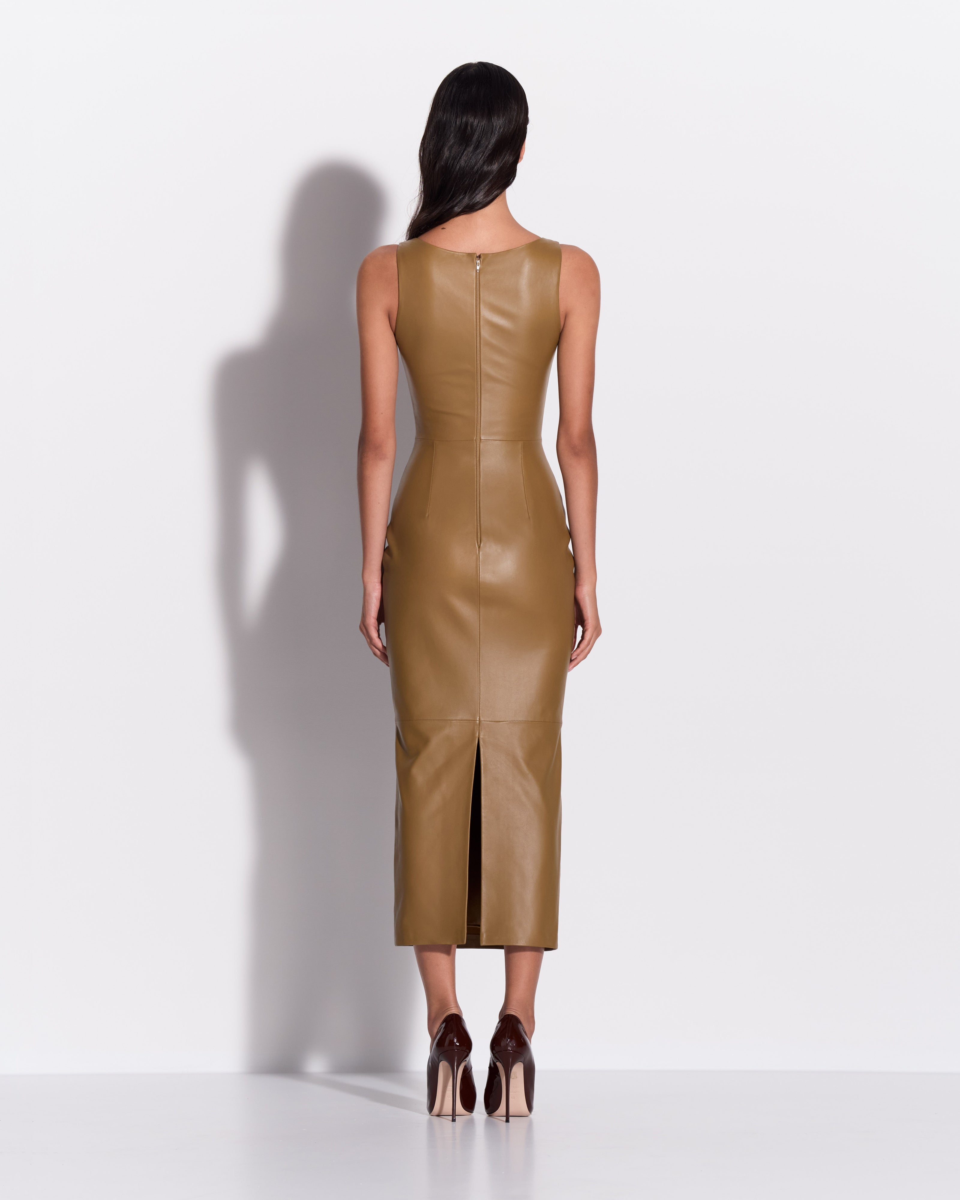 Scoop Singlet Dress in Leather