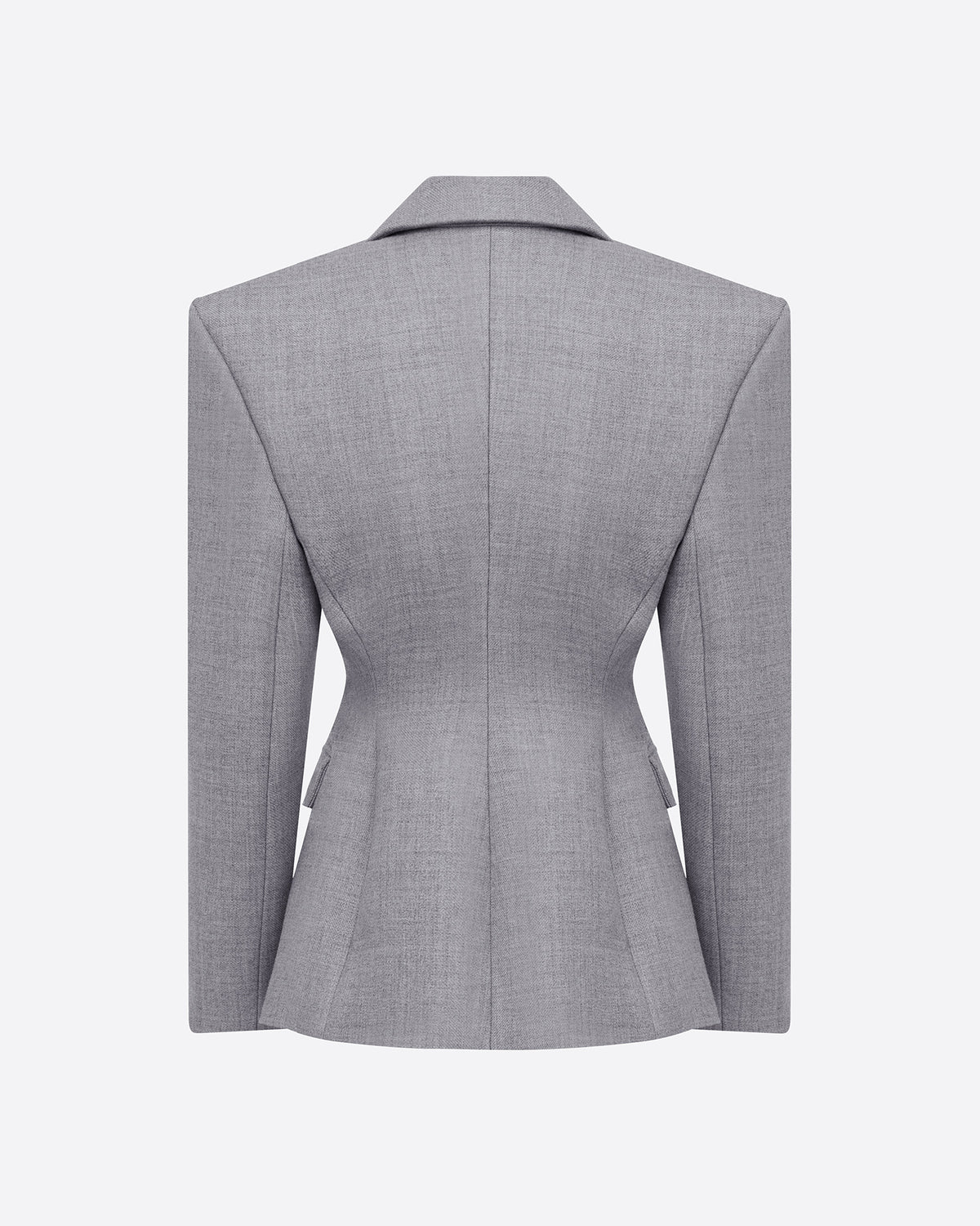 Single Breasted Contour Blazer in Wool Suiting