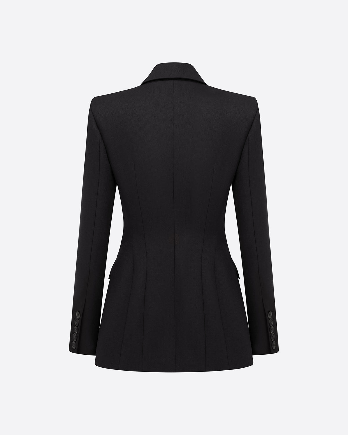 Single Breasted Contour Blazer in Wool Suiting