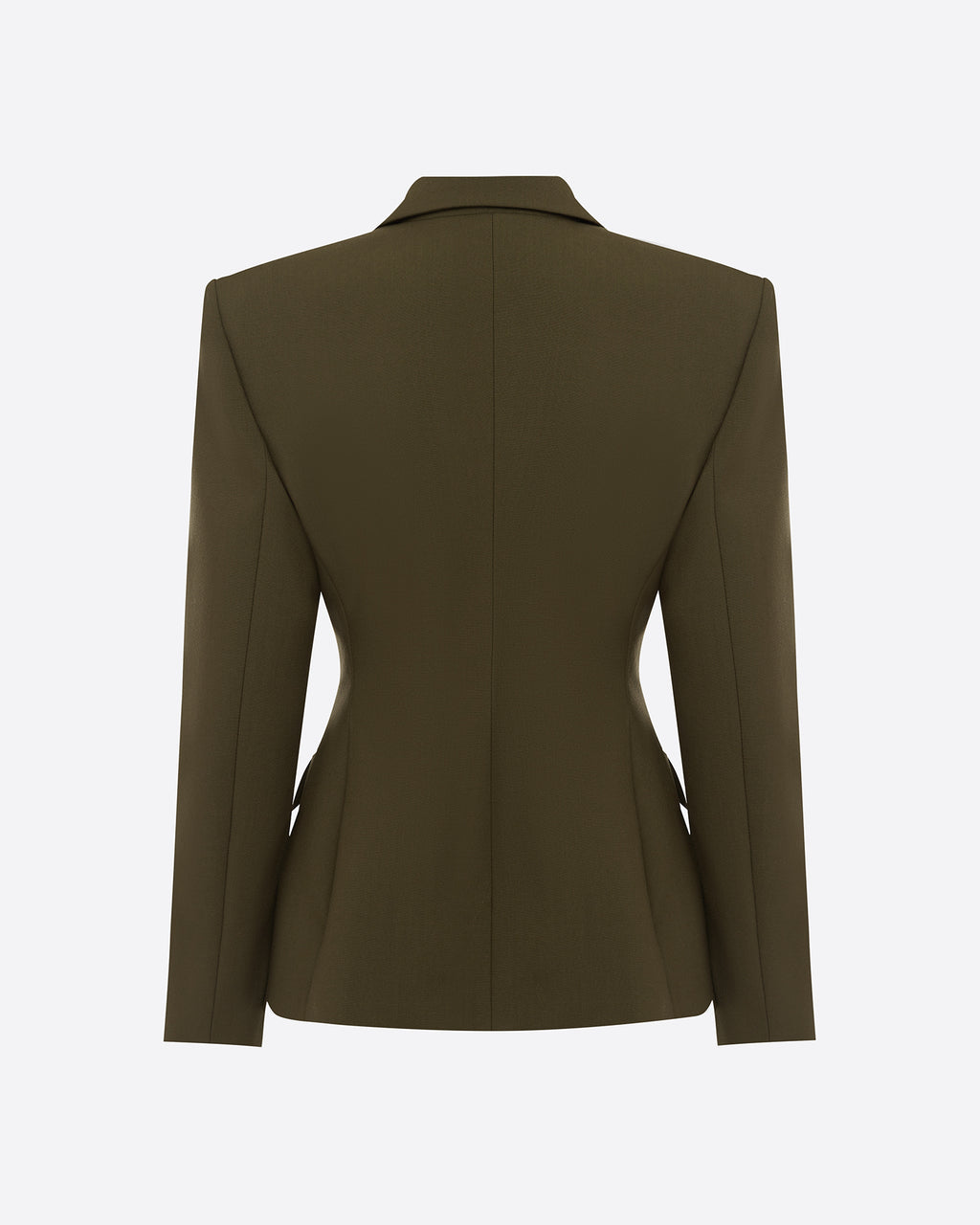 Single Breasted Contour Blazer in Wool Suiting