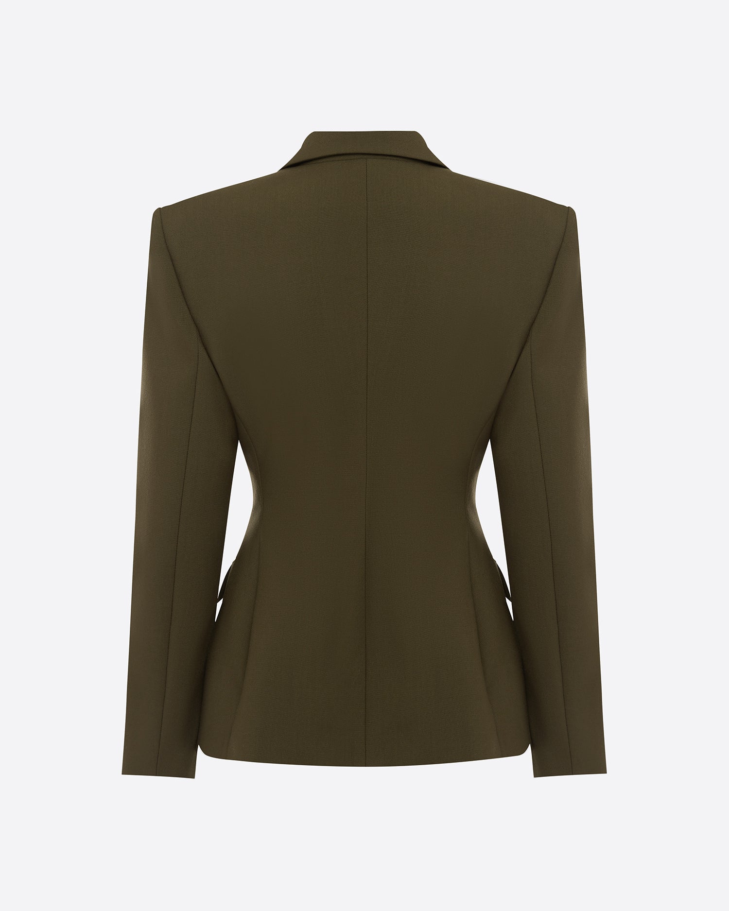 Single Breasted Contour Blazer in Wool Suiting