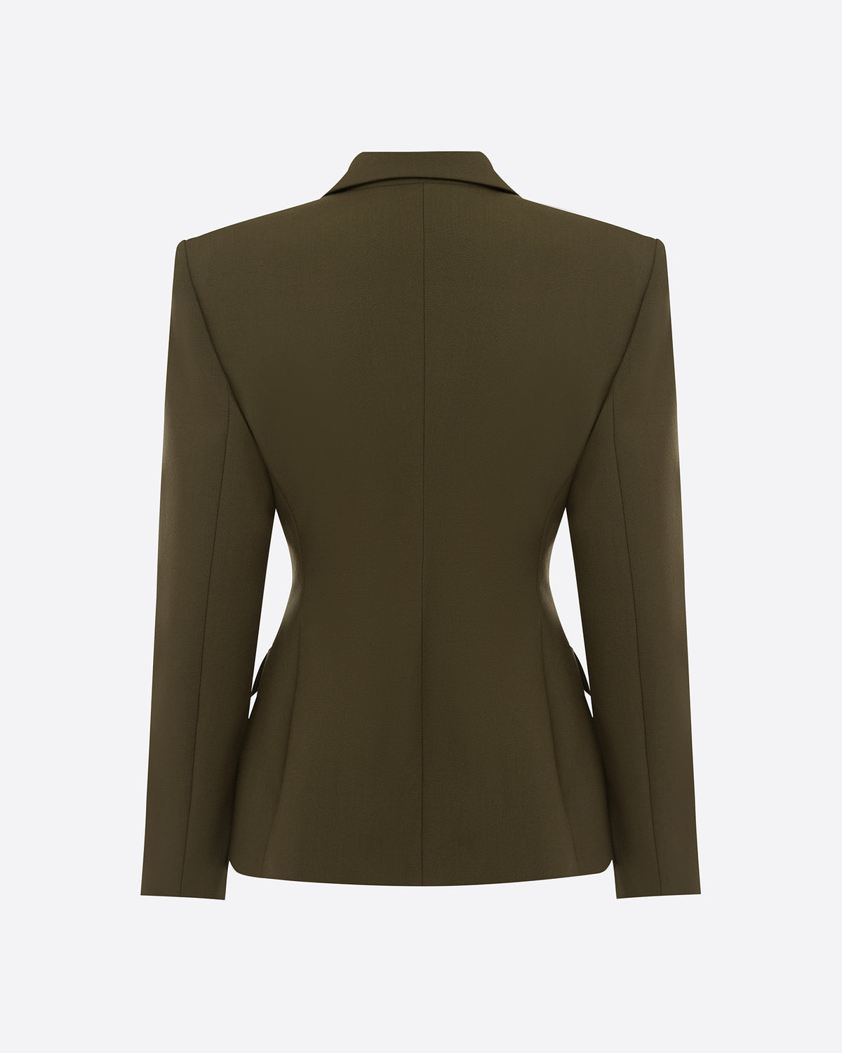 Single Breasted Contour Blazer in Wool Suiting