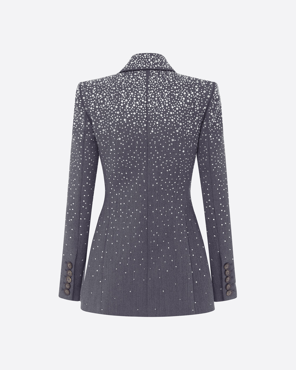 Single Breasted Fitted Blazer in Crystal Suiting