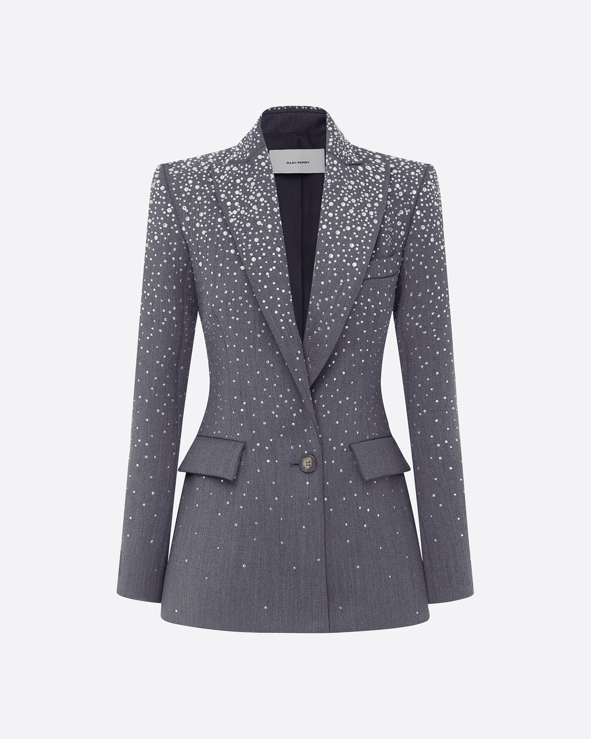 Single Breasted Fitted Blazer in Crystal Suiting