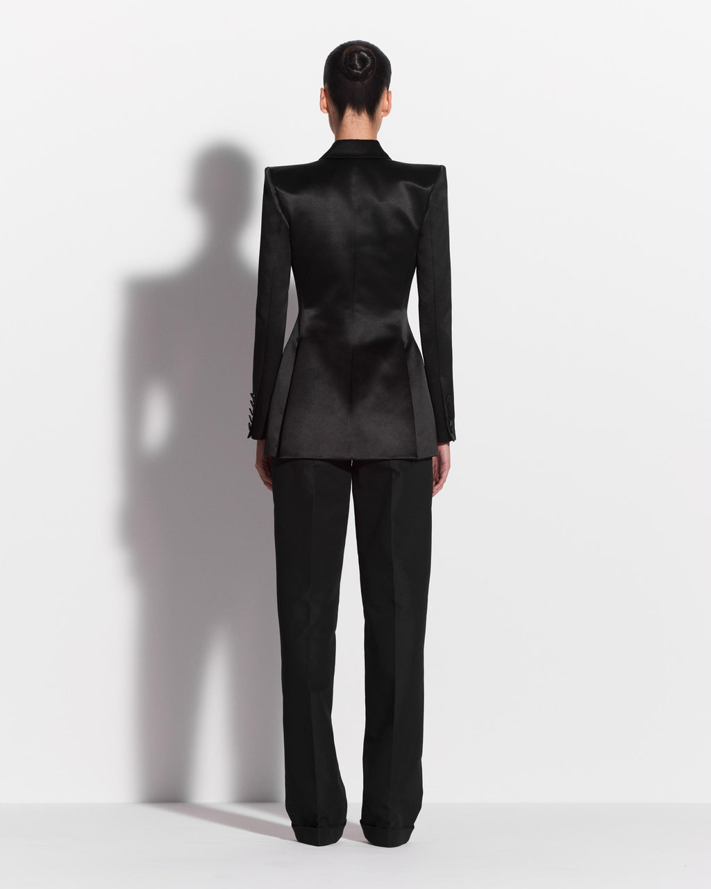 Single Breasted Fitted Blazer in Duchess Satin