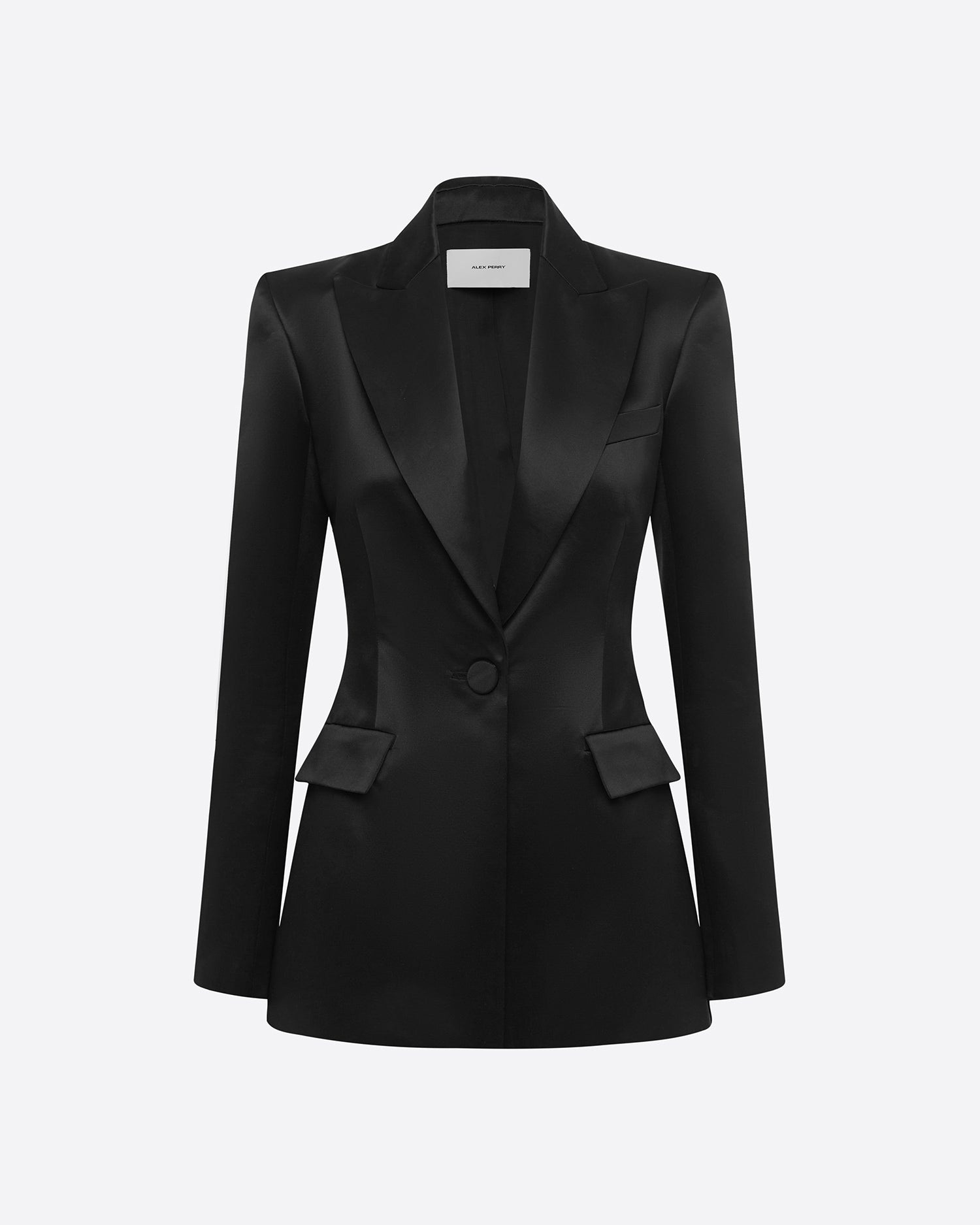 Single Breasted Fitted Blazer in Duchess Satin