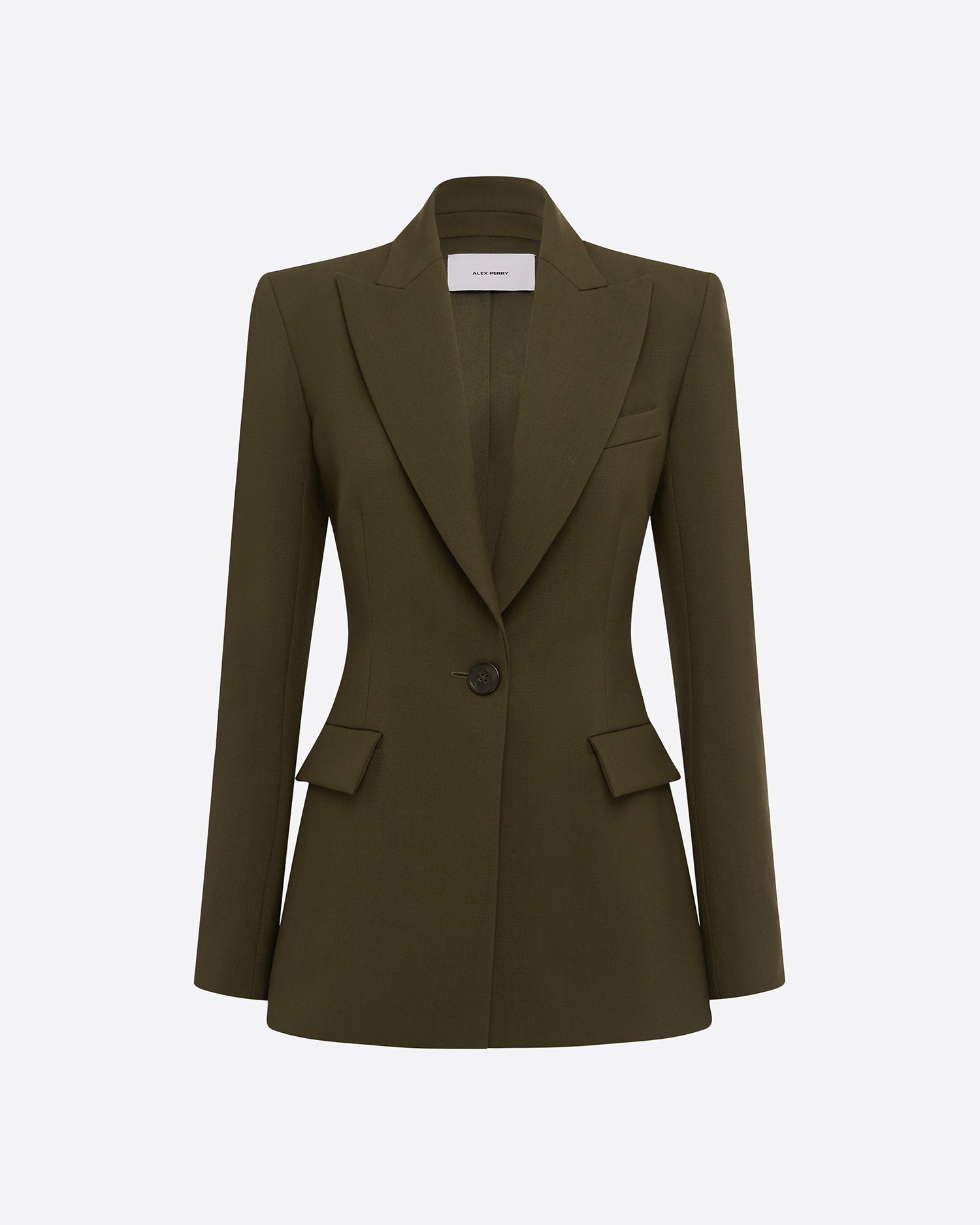 Single Breasted Fitted Blazer in Wool Suiting