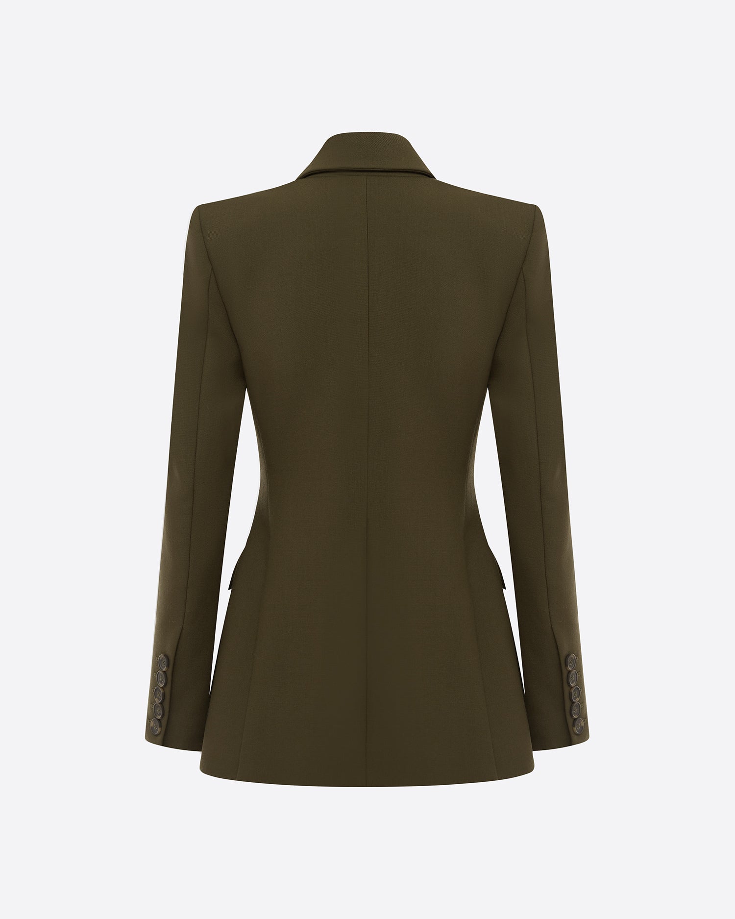 Single Breasted Fitted Blazer in Wool Suiting